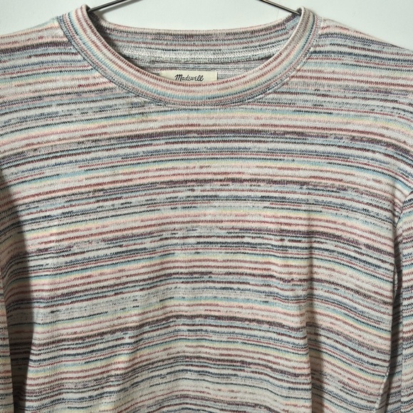 EUC Madewell Bubble-Sleeve Crop Top in Rainbow Stripe, Size Small - Picture 8 of 12